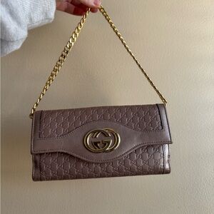 Gucci Purple Metallic Leather Wallet
